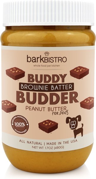 Bark Bistro Company Brownie Batter Buddy Budder Dog Treat， 17-oz jar