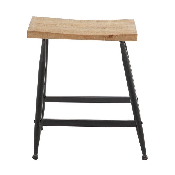 Black Metal Industrial Counter Stool