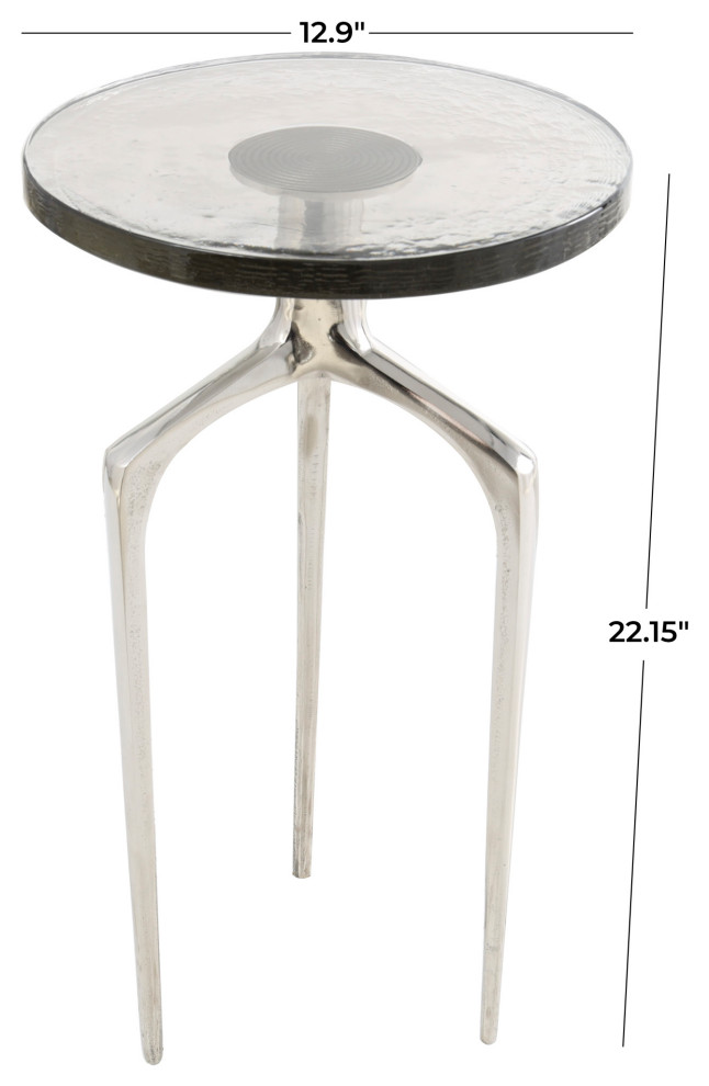 Contemporary Silver Aluminum Accent Table   Contemporary   Side Tables And End Tables   by Brimfield  ampMay  Houzz