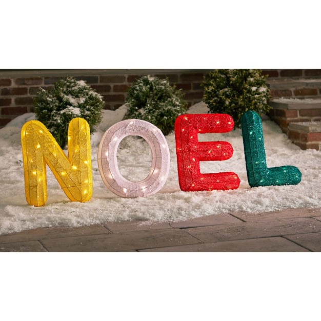 Brylanehome Pre lit Tinsel Noel Sign