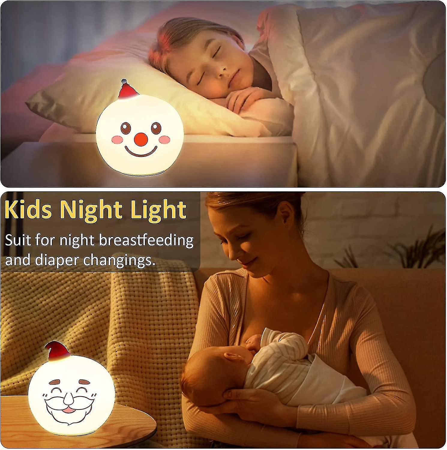 Liangnv Cute Night Light For Kids Christmas Lights 7 Color Changing Silicone Touch Baby Nursery Nigh