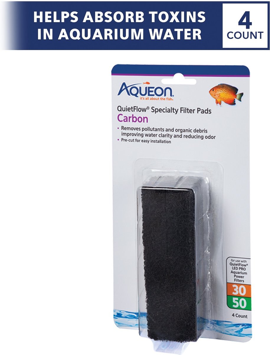 Aqueon QuietFlow 30/50 Carbon Reducing Specialty Aquarium Filter Pads