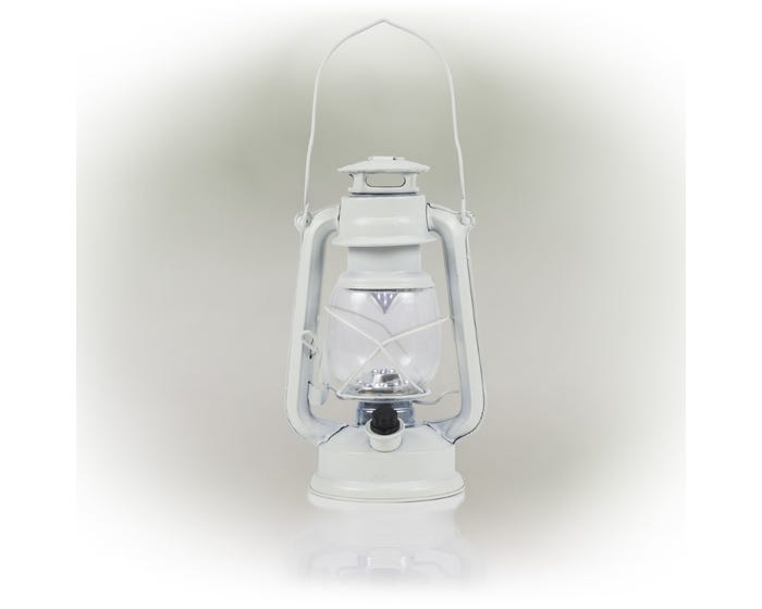 Alpine White Hurricane Lantern with Cool White LEDs - BST124WT