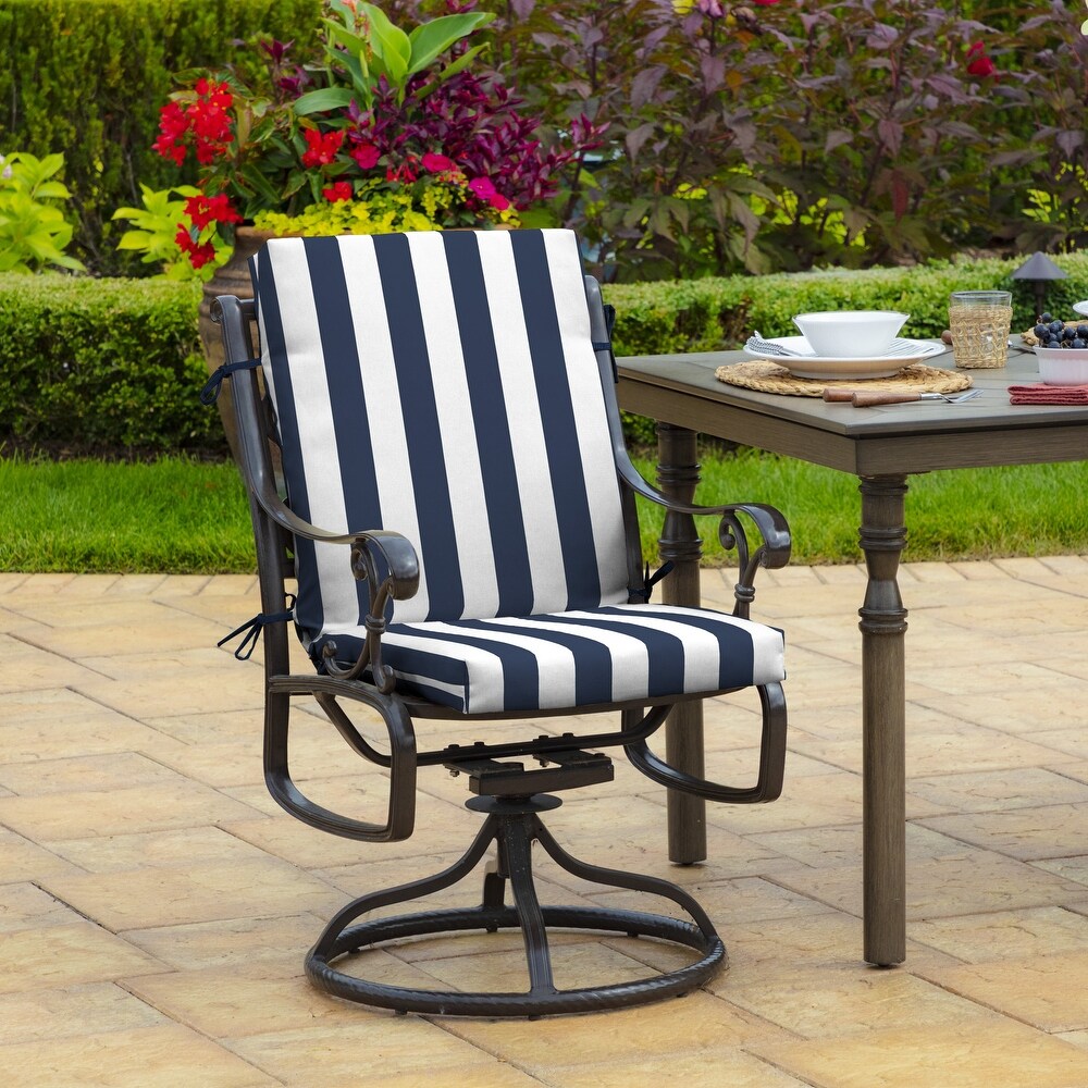 Arden Selections Outdoor Cabana Stripe 44 x 20 in. High Back Dining Chair Cushion