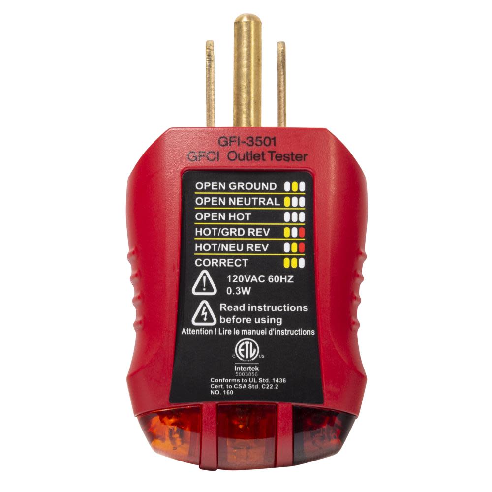 Ground Fault Receptacle Tester and Circuit Analyzer