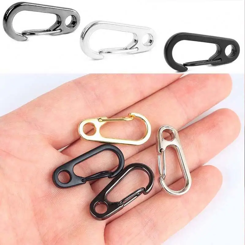 5Pcs/Lot Mini Carabiner Clips Tiny oy Spring Snap Hook Keychain Clasps EDC Small Hanging Buckle for Backpack Camping Bottle