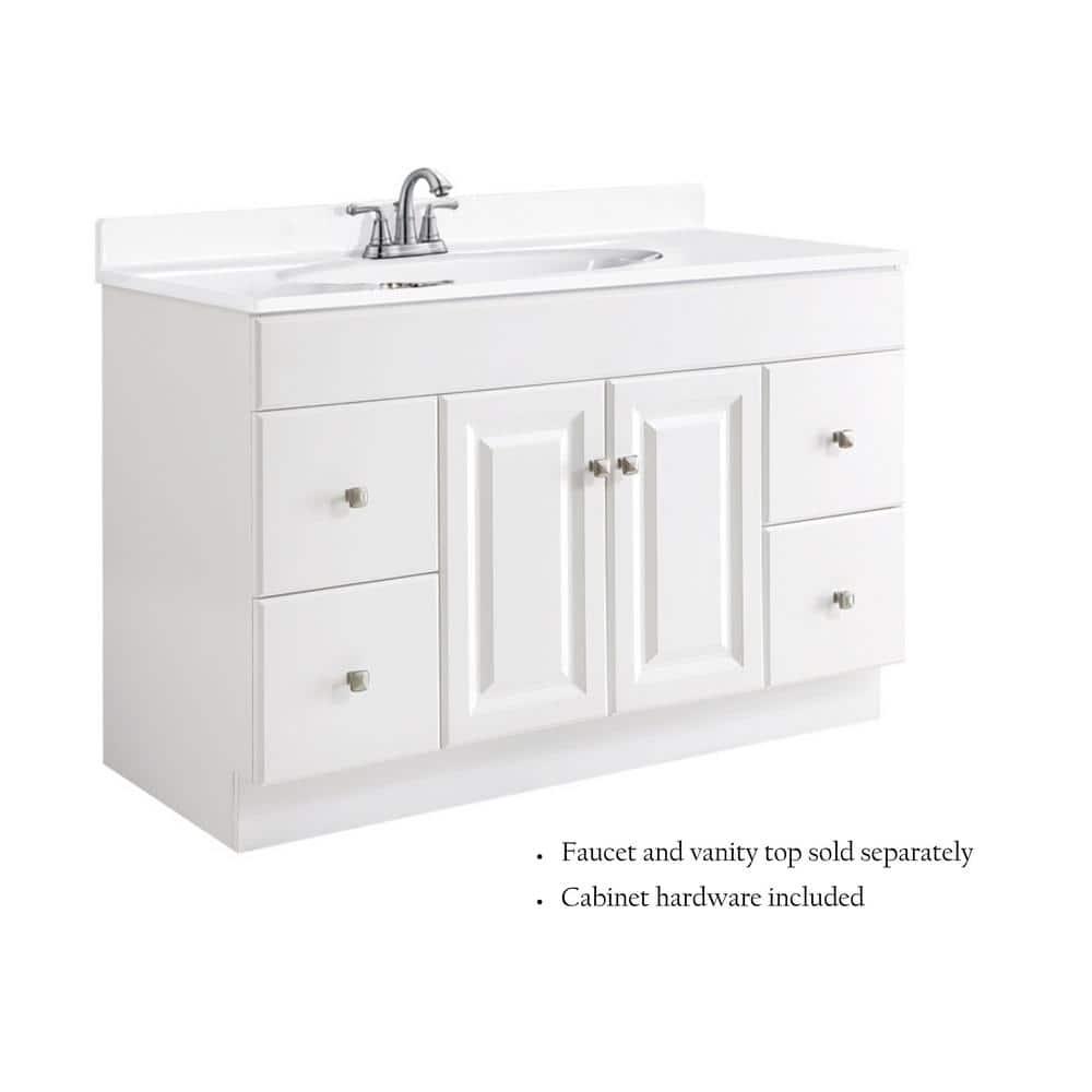 Design House Wyndham 48 in 2Door 4Drawer Bath Vanity Cabinet Only in SemiGloss White