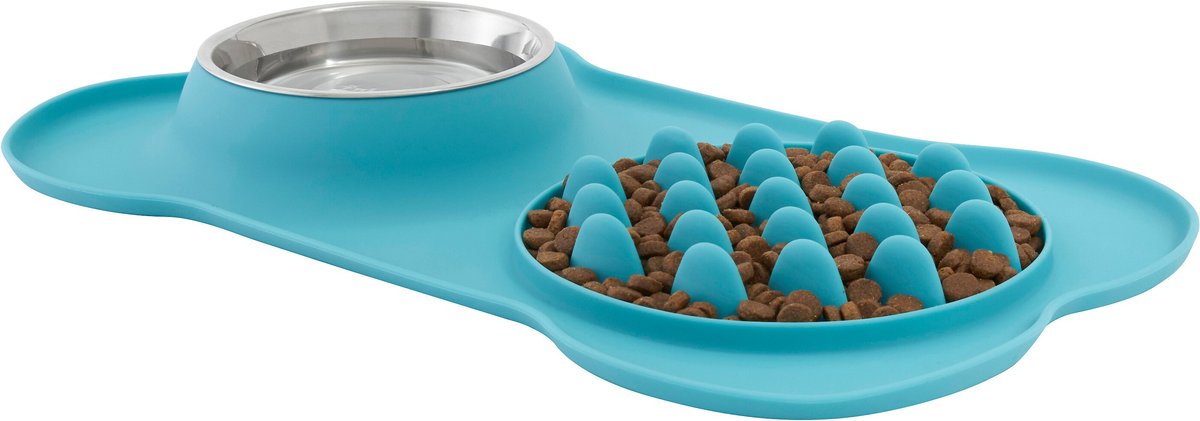 Frisco Silicone Slow Feeder Mat with Stainless Steel Bowl