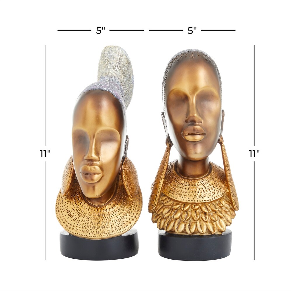 Polystone Eclectic Sculptures (Set of 2)   5 x 6 x 11