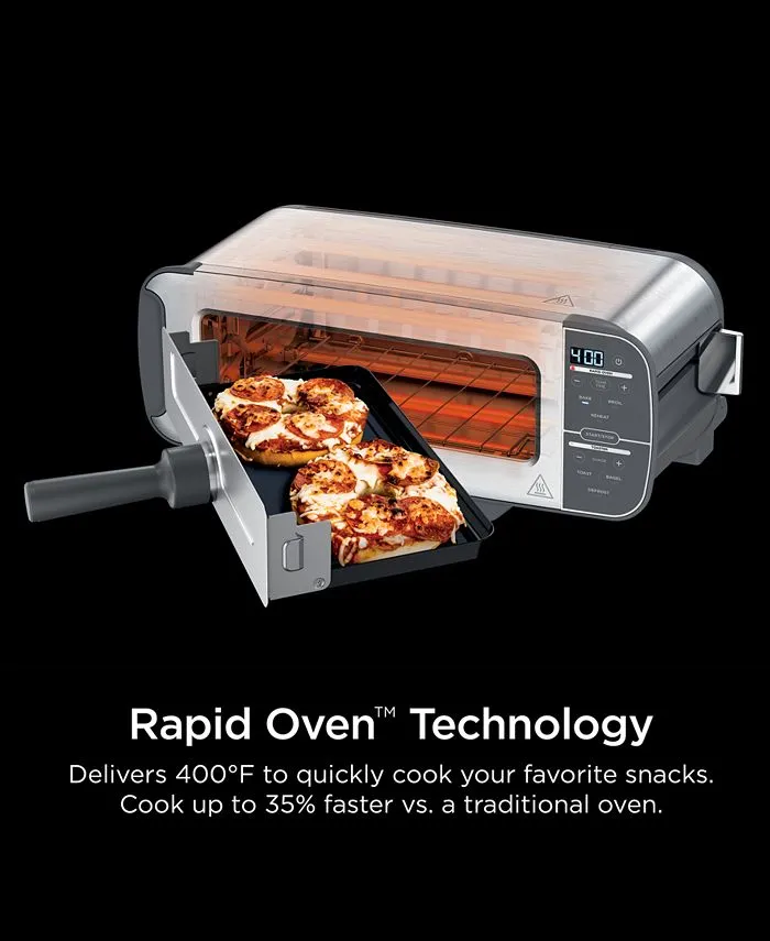 Ninja ST101 Foodi 2-in-1 Flip Toaster Toaster Oven， 1500 Watts