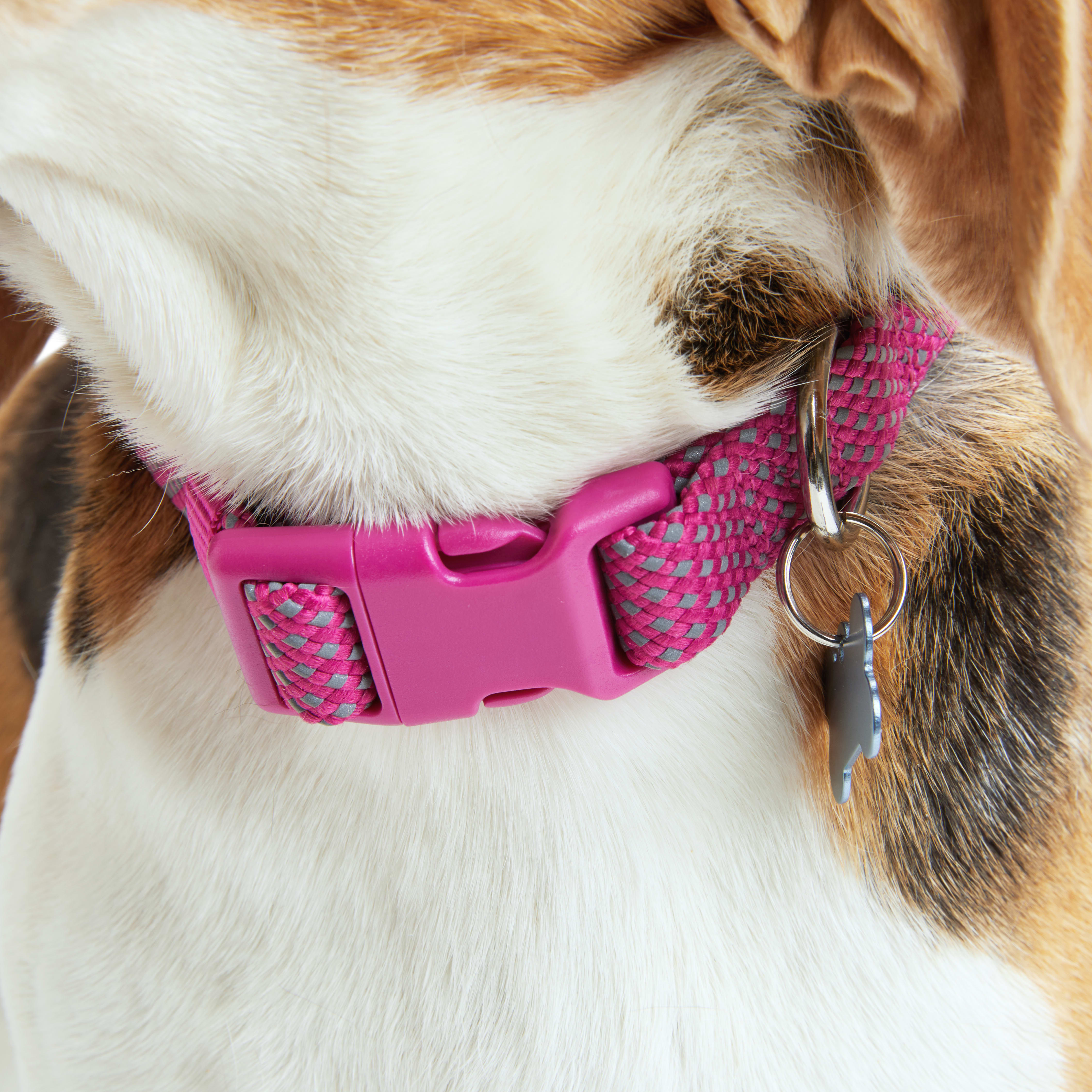 YOULY Pink Reflective Dog Collar， Small