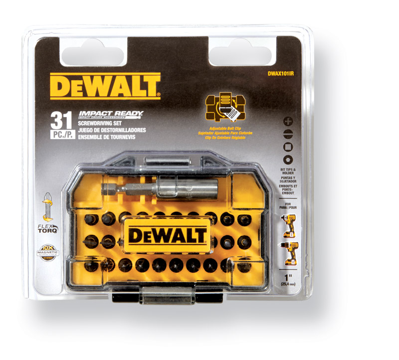 DW Impact Ready 1 in. L Screwdriver Bit Set 31 pc