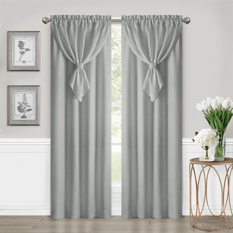 Achim Allegra Window Curtain Panel with Attached Valance