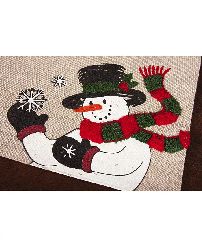 Manor Luxe Joyful Snowman Christmas Placemats 13 x 18 Set of 4