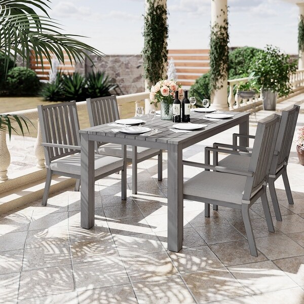 5 Pieces Patio Dining Sets Aluminum Outdoor Dining Table with 4 Chairs