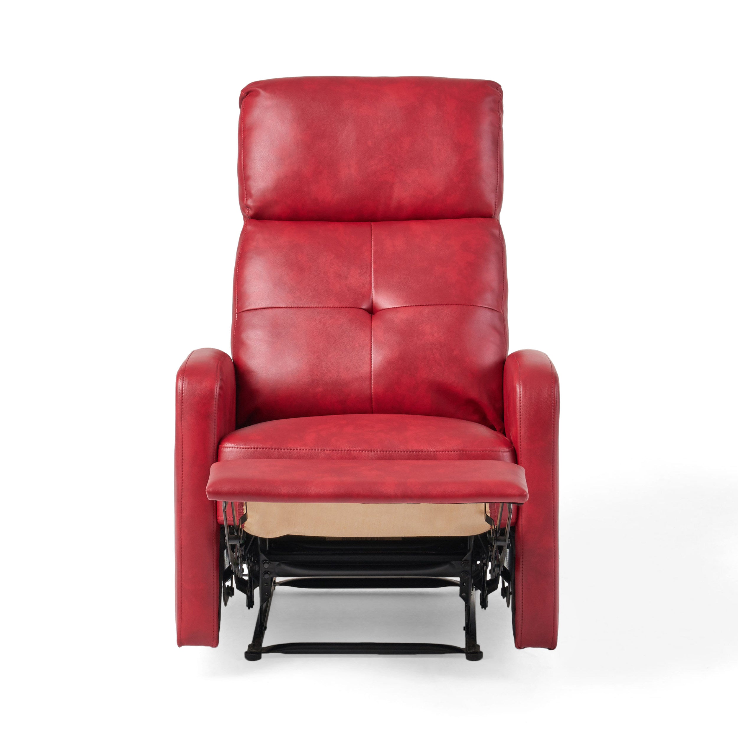 Teyana Contemporary Pillow Top Leather Recliner