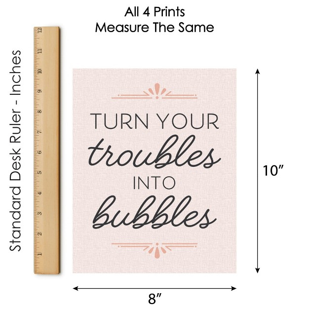 Big Dot Of Happiness Turn Your Troubles Into Bubbles Unframed Bathroom Linen Paper Wall Art Set Of 4 Artisms 8 X 10 Inches Colorful