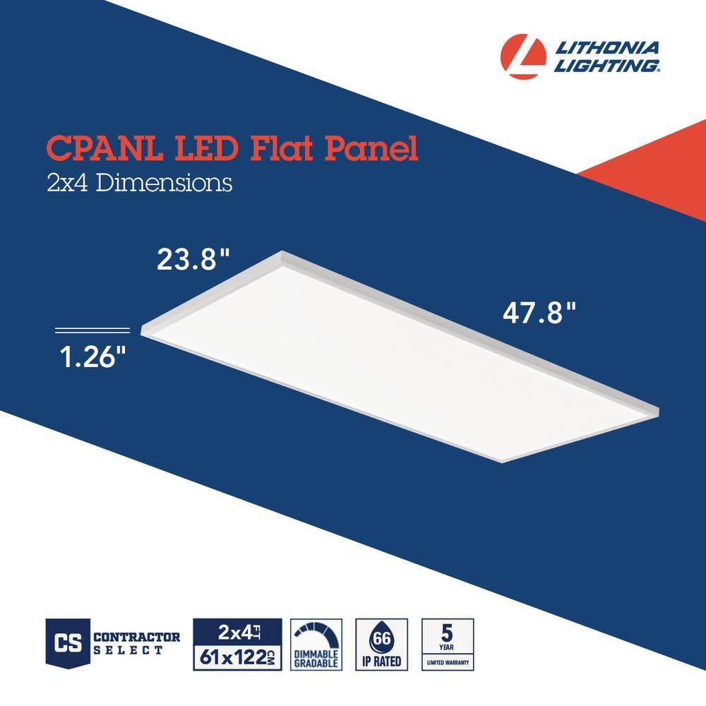 Lithonia Lighting Contractor Select CPANL DCMK 2 ft. x 4 ft. 4000 Lumens Integrated LED Panel Light Switchable Color Temperature CPANL 2X4 40LM SWW7  120 TD DCMK