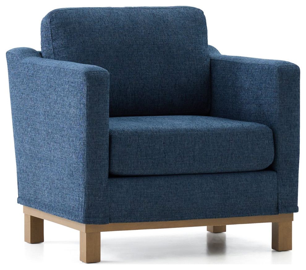 Classic Accent Chair  Oversized Cushioned Seat With Track Armrests   Transitional   Armchairs And Accent Chairs   by Declusia  Houzz