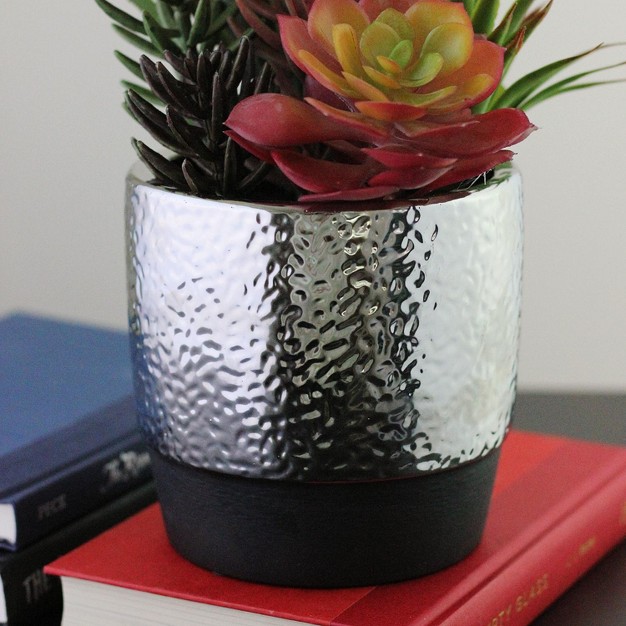 Succulents And Agave Artificial Potted Plant Green red