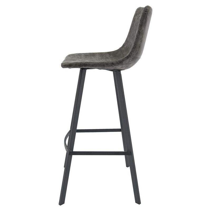 LeisureMod Elland Modern Upholstered Leather Bar Stool