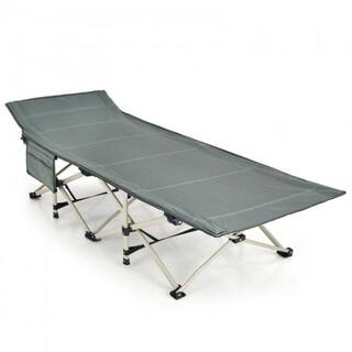 Alpulon Gray Wide Foldable Camping Cot with Carrying Bag ZMWV071