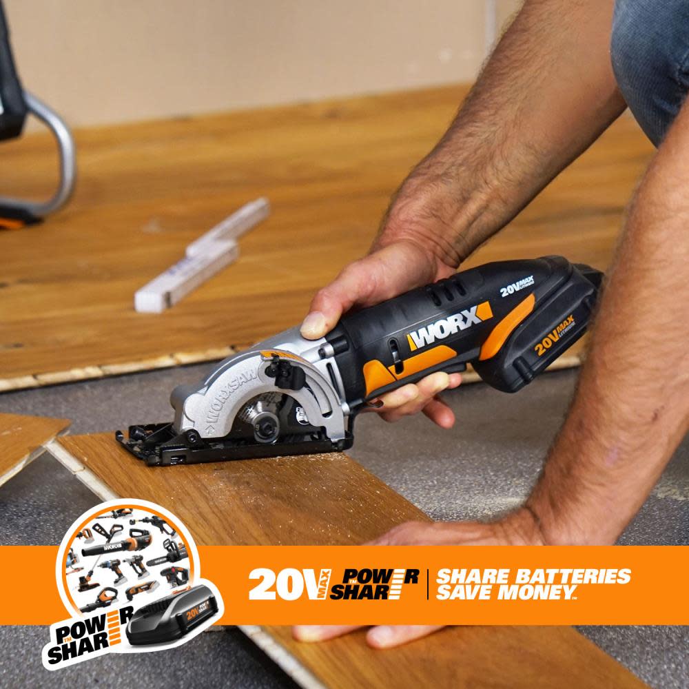 WORX 20v 6-1/2 Circular Saw ExacTrack Kit ;