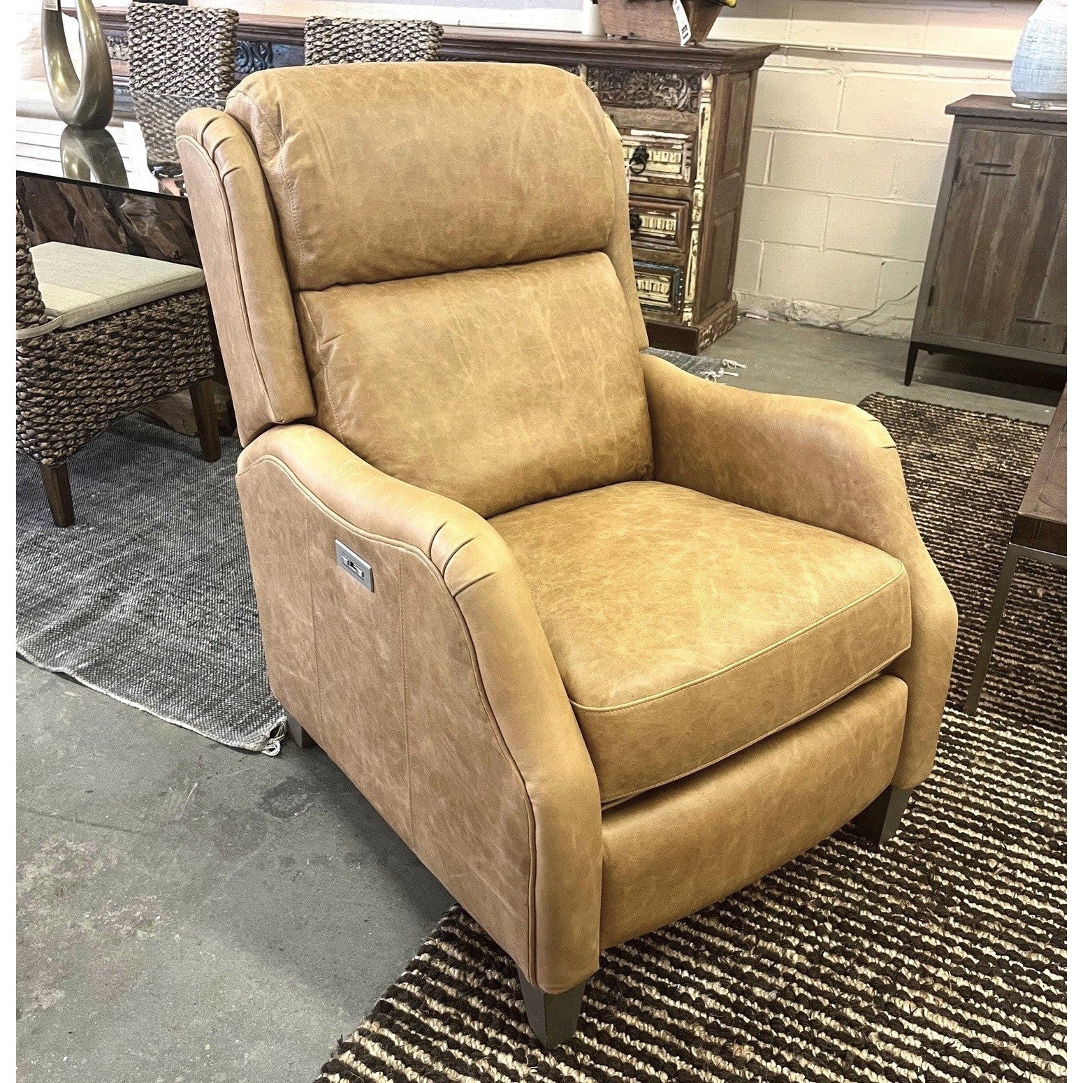 Bernhardt Power Motion Top Grain Leather Recliner Chair