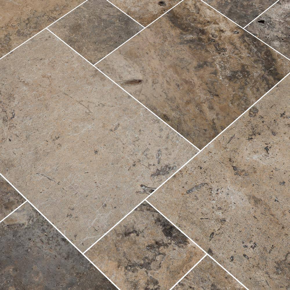 MSI Silver Pattern 16 in. x 24 in. Tumbled Travertine Paver Kit (30 Kits480 sq. ft.Pallet) TSIL10KITS