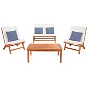 Safavieh Chaston Outdoor Loveseat， Chair and Coffee Table 4-piece Set