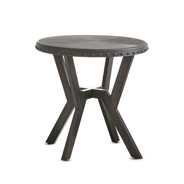 Avilla Grey Metal Round Industrial-style End Table by Greyson Living