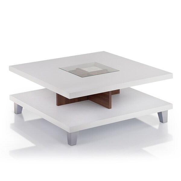 Furniture of America Sele Modern White Low-Profile Coffee Table