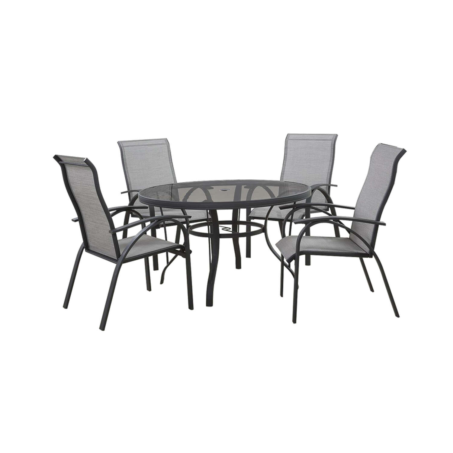 Living Accents Roscoe Black Round Glass Dining Table