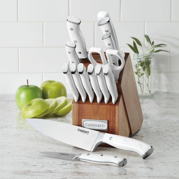 Cuisinart Classic 15pc White Triple Rivet Knife Block Set C77wtr 15p2