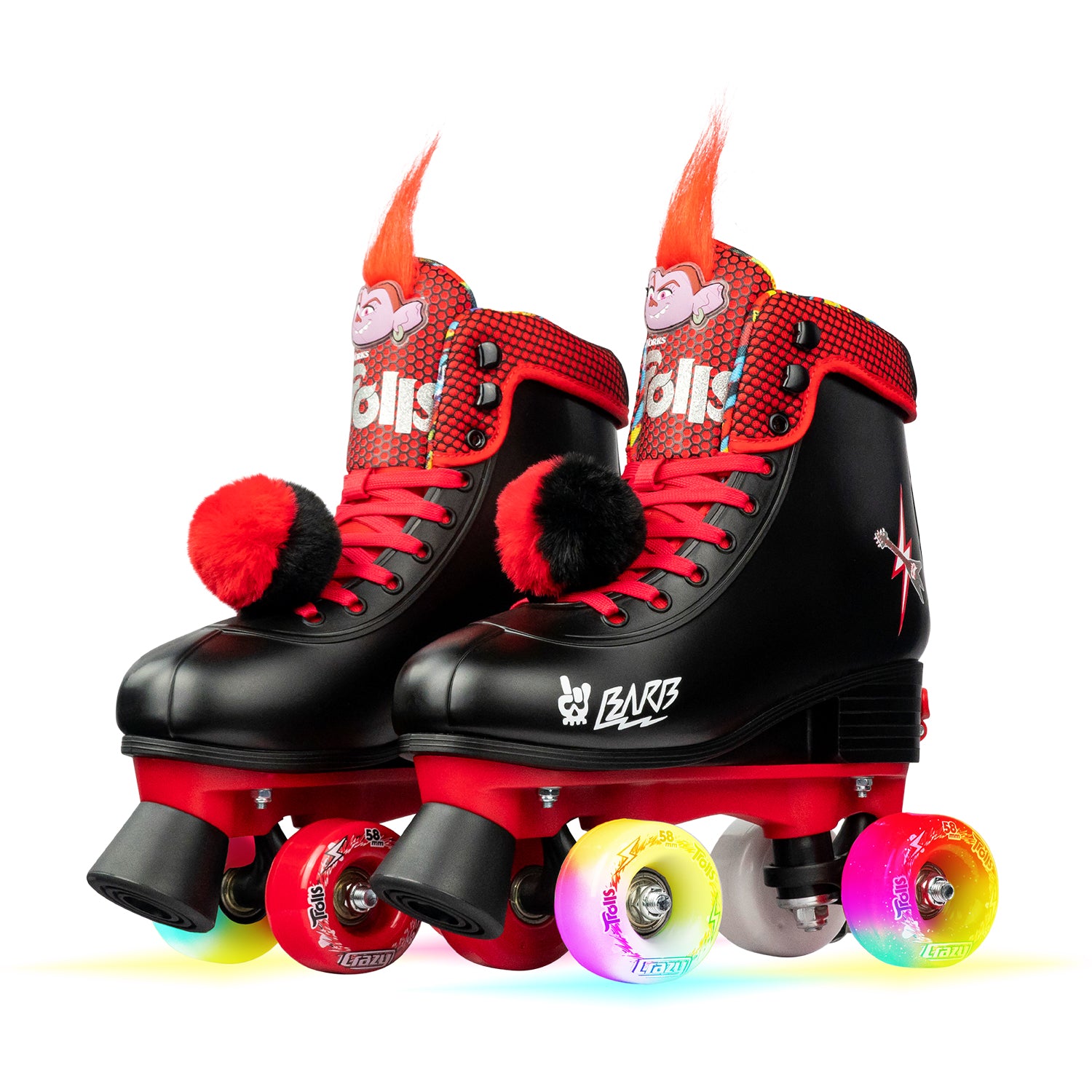 Crazy Skates Trolls Size Adjustable Roller Skates - Featuring Poppy or Barb from Trolls World Tour