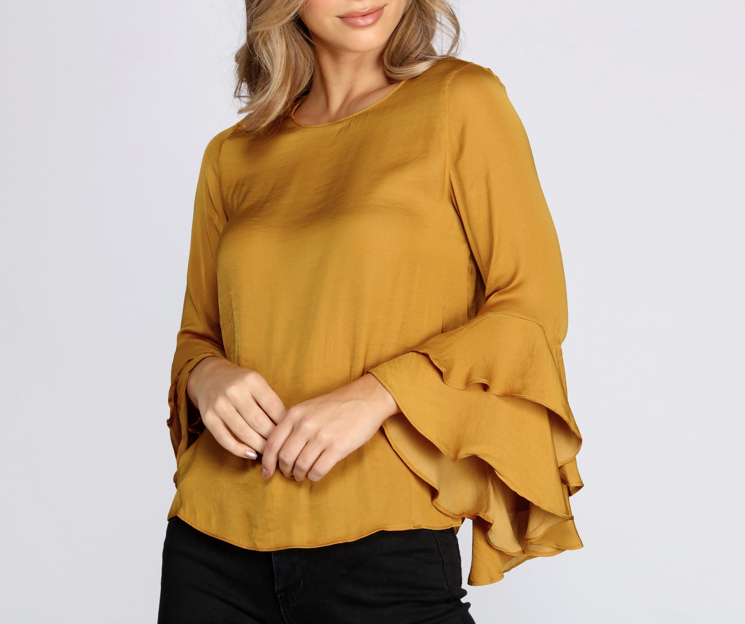 Tiered Ruffle Sleeve Blouse