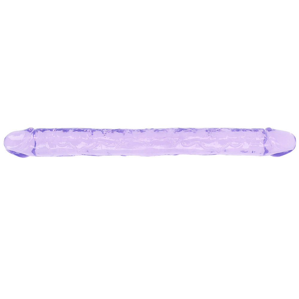 RealRock Crystal Clear Jelly 18 Inch Double Dildo in Purple