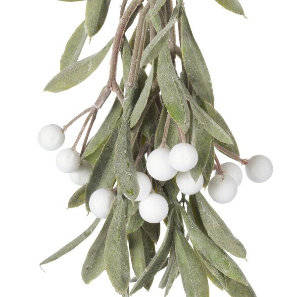 Vickerman 10.5 Green Artificial Mistletoe with White Berries，4 per bag.