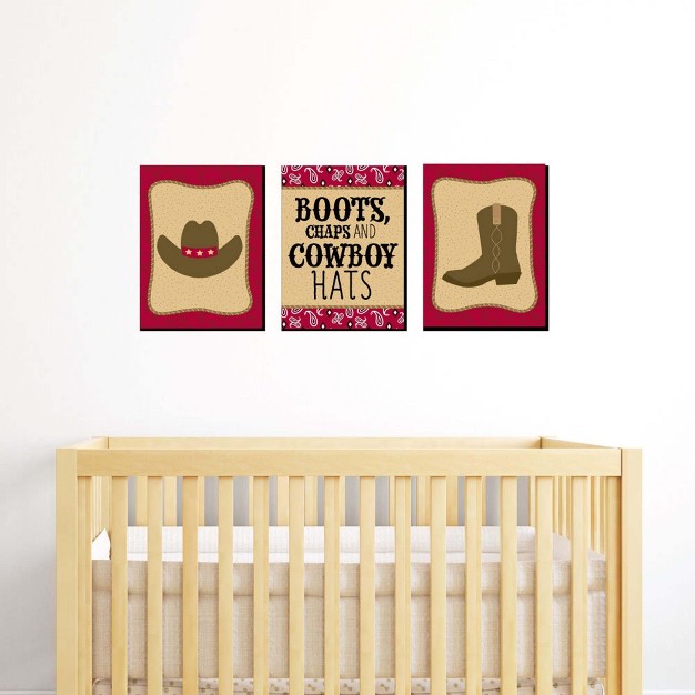 Big Dot Of Happiness Little Cowboy Western Nursery Wall Art And Kids Room Decorations Gift Ideas 7 5 X 10 Inches Set Of 3 Prints