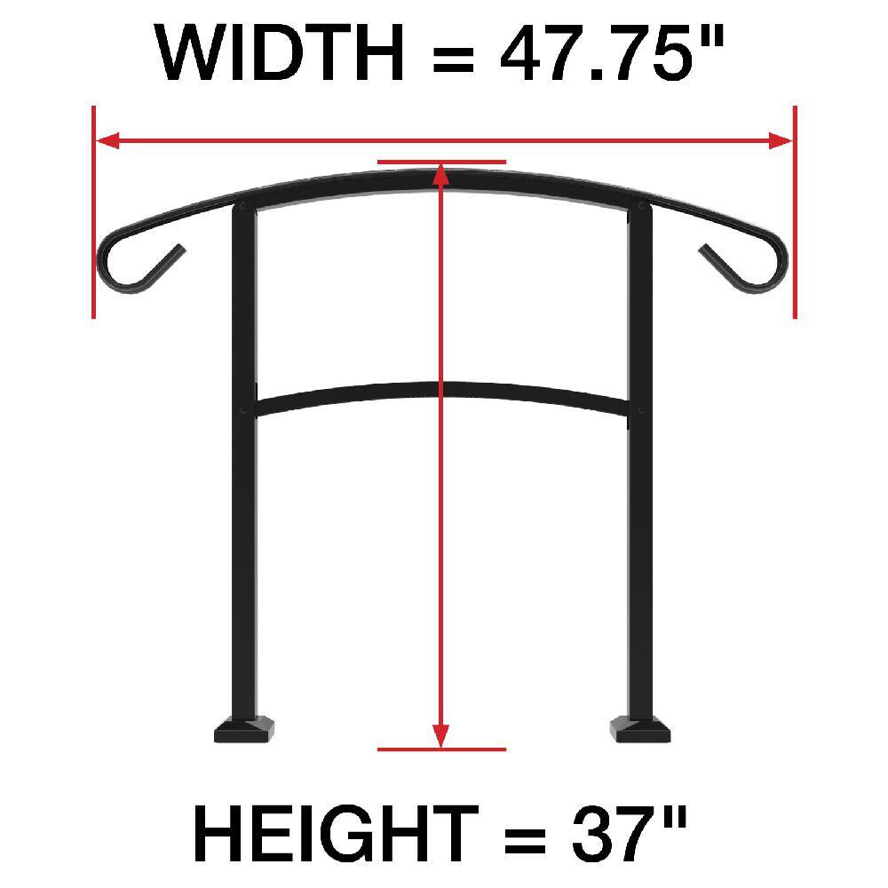 Barrette Outdoor Living HandiRail 3.57 in. x 47.75 in. 3.09 ft. Aged Bronze 3-Step Aluminum Rail Kit (Unassembled) 73021940