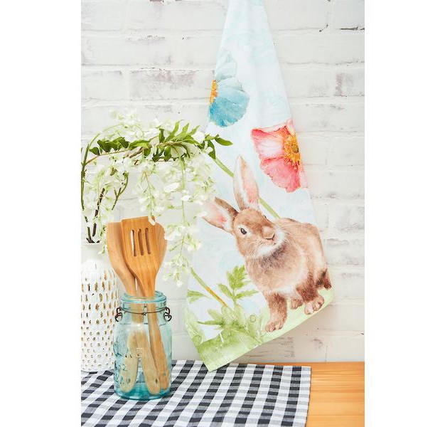 C amp f Home Sitting Bunny Printed Cotton Flour Sack Easter Kitchen Towel