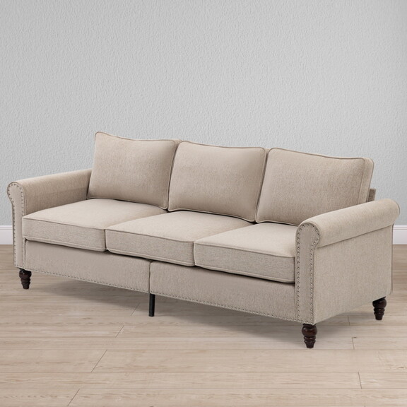 70 inch 3 Seater Loveseat Sofa  Mid Century Couche...