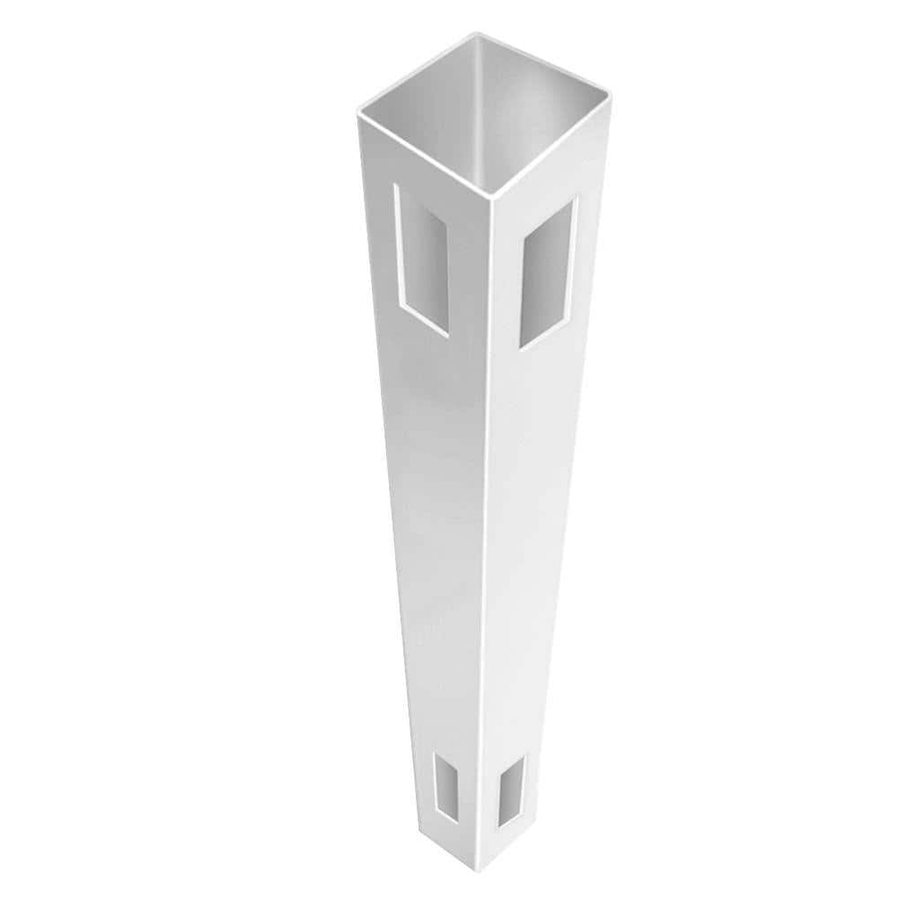 Barrette Outdoor Living 5 in. x 5 in. x 7 ft. White Vinyl Routed Fence Corner Post 73014886