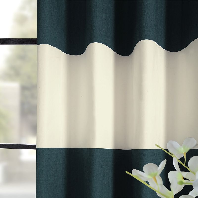 EFF Horizontal Grommet Stripe Cotton Window Curtain