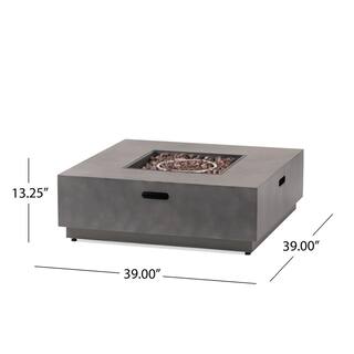 Noble House Reign Concrete Square Metal Fire Pit (No Tank Holder) 69689