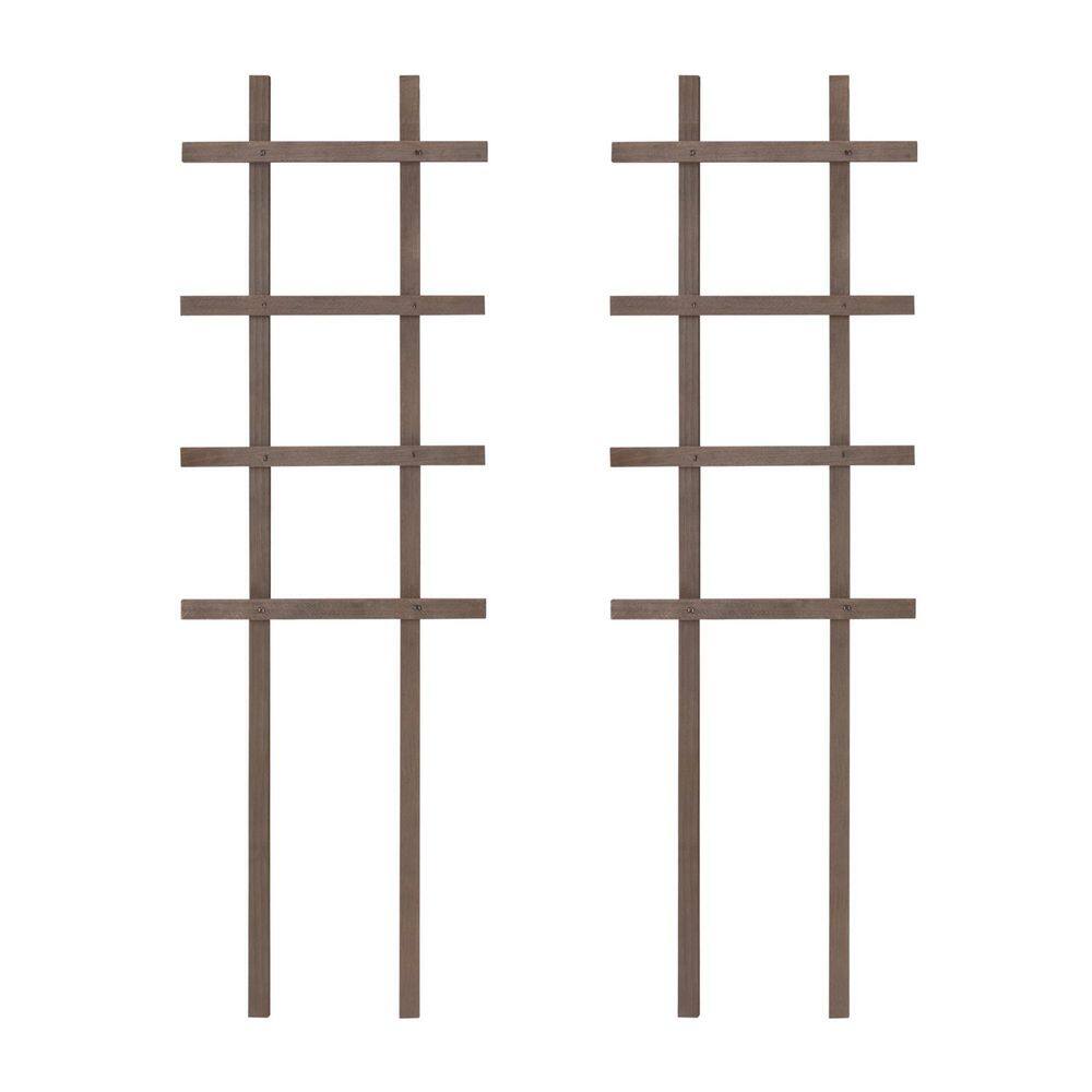 Outdoor Essentials Homestead 36 in. Walnut‐Tone Pot Trellis (2‐Pack) 490387