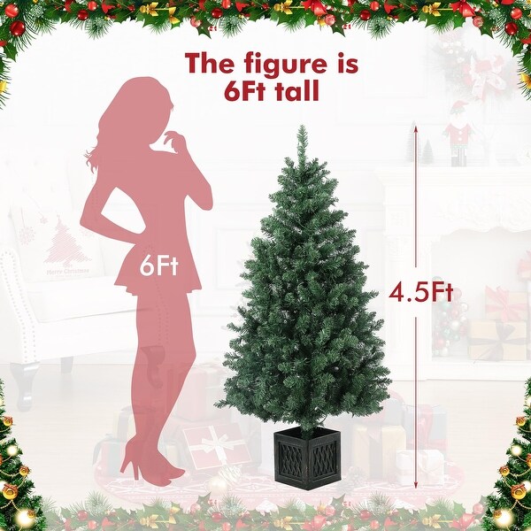 4.5 Ft Artificial Christmas Tree，300 Warm White Led Lights