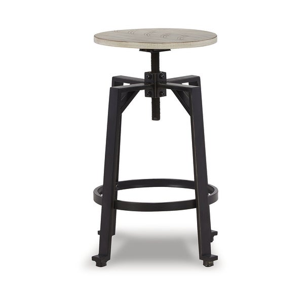 Signature Design by Ashley Karisslyn Whitewash/Black Adjustable Height Swivel Counter Stool (Set of 2) - 19