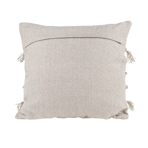 Gray Pulled Knot 20x20 Hand Woven Filled Outdoor Pillow Foreside Home amp Garden