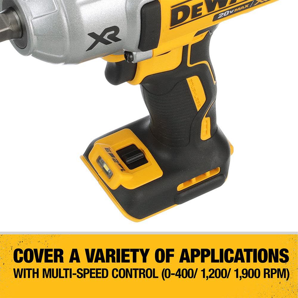 DEWALT 20V MAX XR High Torque 1/2-in Impact Wrench Kit with Detent Anvil DCF899P1 from DEWALT